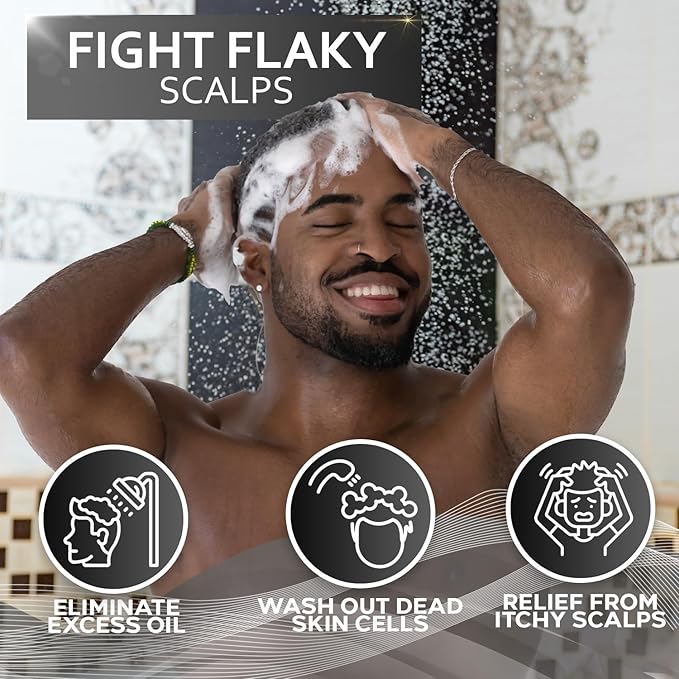 Shampoo for Men - Tea Tree Oil and Peppermint - Sulfate Free, Paraben Free - Clarifying, Refreshing, Volumizing & Moisturizing Hair Thickening Formula - Ideal for Oily Hair, Dry Scalps and Build Up-Velvo Beauty