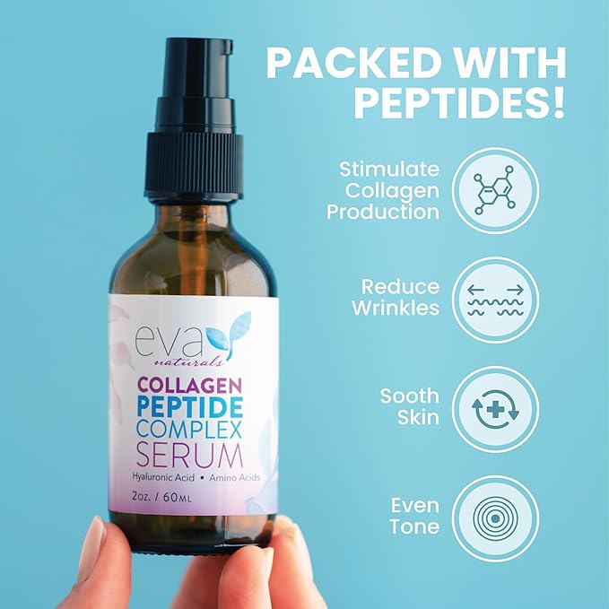 Collagen Peptide Serum for Face – Anti Aging Facial Treatment with Peptides & Hyaluronic Acid – Gentle for Sensitive Skin, Microneedling Pen, Derma Roller, Skin Firming & Hydrating (2 Oz) (2 Pack)-Velvo Beauty