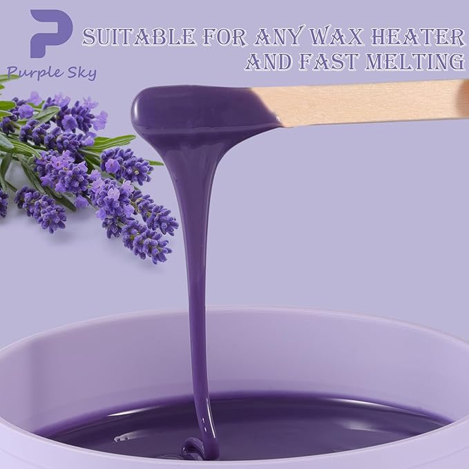 PURPLESKY 80oz Hard Wax Beads Bulk - Hair Removal Waxing for Body Face Back Underarm Leg - At Home Salon - SPA Choice - Quick Coarse Remove - Long Lasting-Velvo Beauty