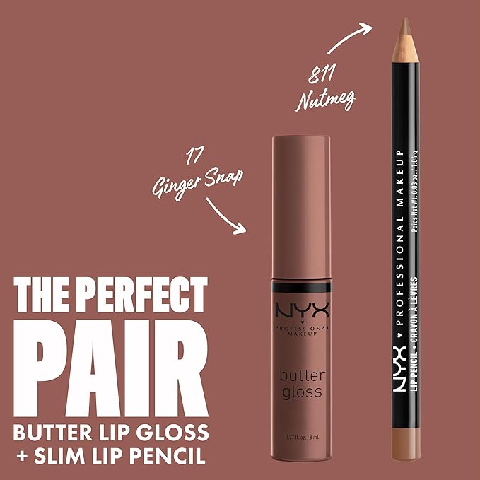 NYX PROFESSIONAL MAKEUP Butter Gloss, Non-Sticky Lip Gloss - Ginger Snap (Chocolate Brown)-Velvo Beauty