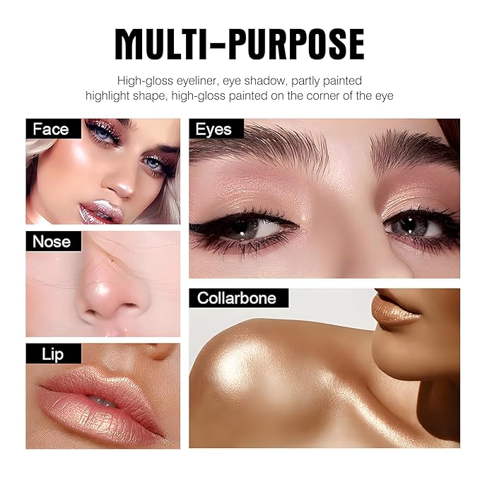 6 Colors Eyeshadow Stick Set, Eye Brightener Stick Shimmer Smooth Cream Eyeliner Pencil Long Lasting Waterproof Glitter Highlighter Eye Shadow Makeup-Velvo Beauty