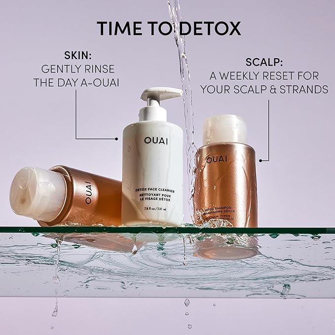 OUAI Detox Facial Cleanser - Deep Cleansing Face Wash with Glycolic Acid, Niacinamide & PHA - Removes Sweat, Dirt & Oil Without Drying - Gentle Face Cleanser for Post-Workout (7.8 Fl Oz)-Velvo Beauty