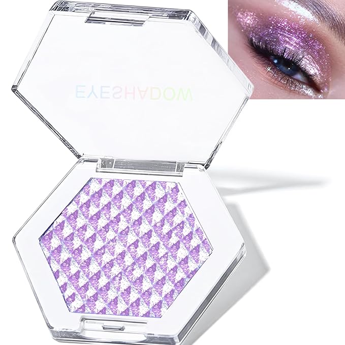 Blue Glitter Eyeshadow Palette, Multichrome Chameleon Cream to Powder Eye Shadow, Color Shifting Holographic Eyeshadow Shimmer Inner Corner Eye Brightener Highlighter Makeup-Velvo Beauty