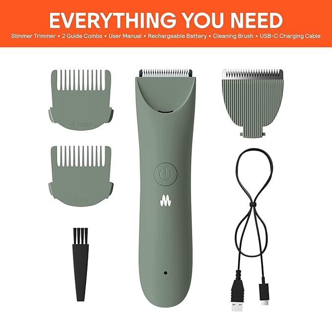 MERIDIAN Slimmer Trimmer – Electric Razor for Women, Bikini Line & Pubic Hair Trimmer, Rechargeable & Waterproof, Painless, Flawless Shave for Sensitive Skin, Gentle, Quiet & Travel-Friendly, Sage-Velvo Beauty
