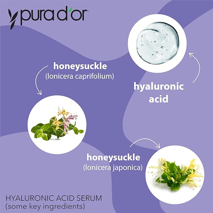 PURA D'OR 3.3 Oz Hyaluronic Acid Serum For Deep Hydration - Anti-Aging, Plumping & Moisturizing Formula For Smooth, Supple Skin - Natural Skincare Boost - Fine Lines & Wrinkle Reducer - Travel Size-Velvo Beauty