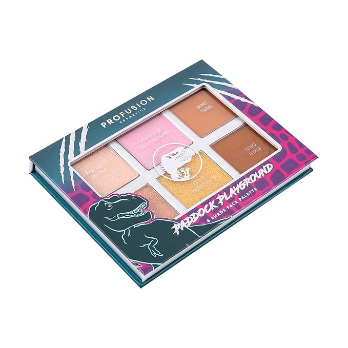 Profusion Cosmetics Jurassic Paddock Playground 6 Shade Face Palette, Achieve Stunning Look with Effortless Luminosity for Radiant and Glamorous Finish-Velvo Beauty