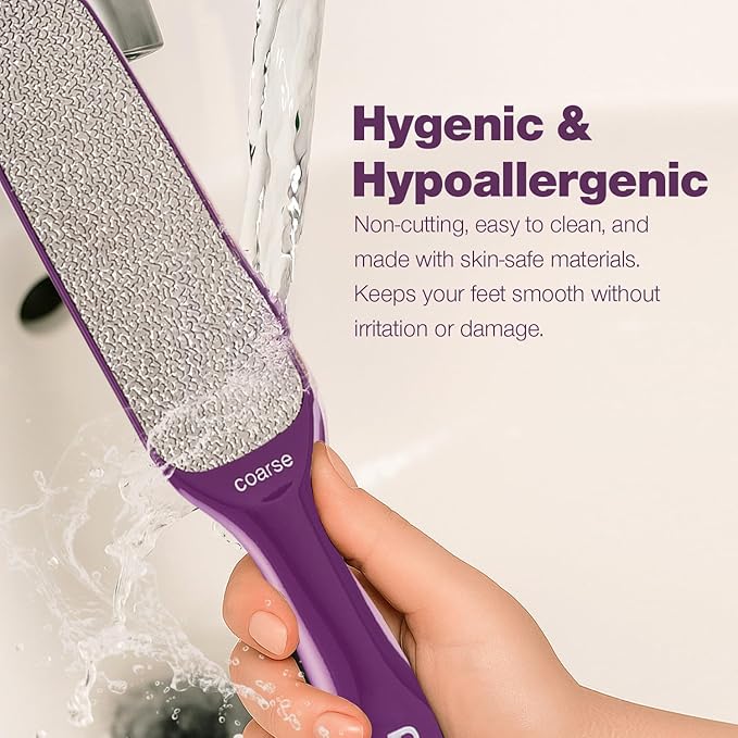 Probelle Double Sided Multidirectional Nickel Foot File Callus Remover - Immediately Reduces calluses and Corns to Powder for Instant Results, Safe Tool (Purple)-Velvo Beauty