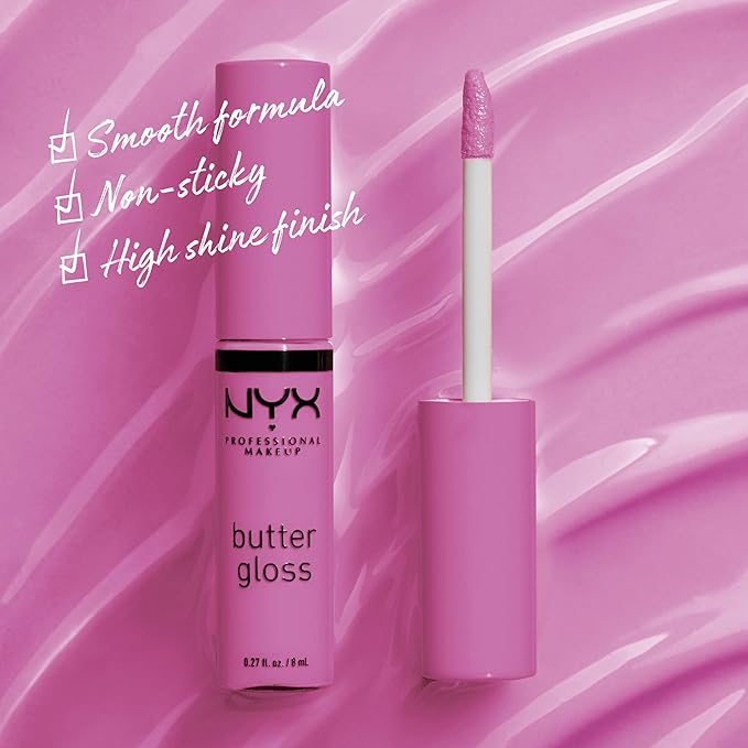 NYX PROFESSIONAL MAKEUP Butter Gloss, Non-Sticky Lip Gloss - Merengue (Pink Lilac)-Velvo Beauty