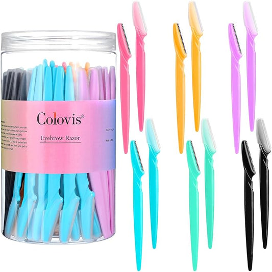 Eyebrow Razor for Women, 110 Dermaplaning Tool Face Shavers for Women Multipurpose Face Hair eyebrow Trimmer boby Hair Removal for Men with Protective Cover, 6 Colors-Velvo Beauty