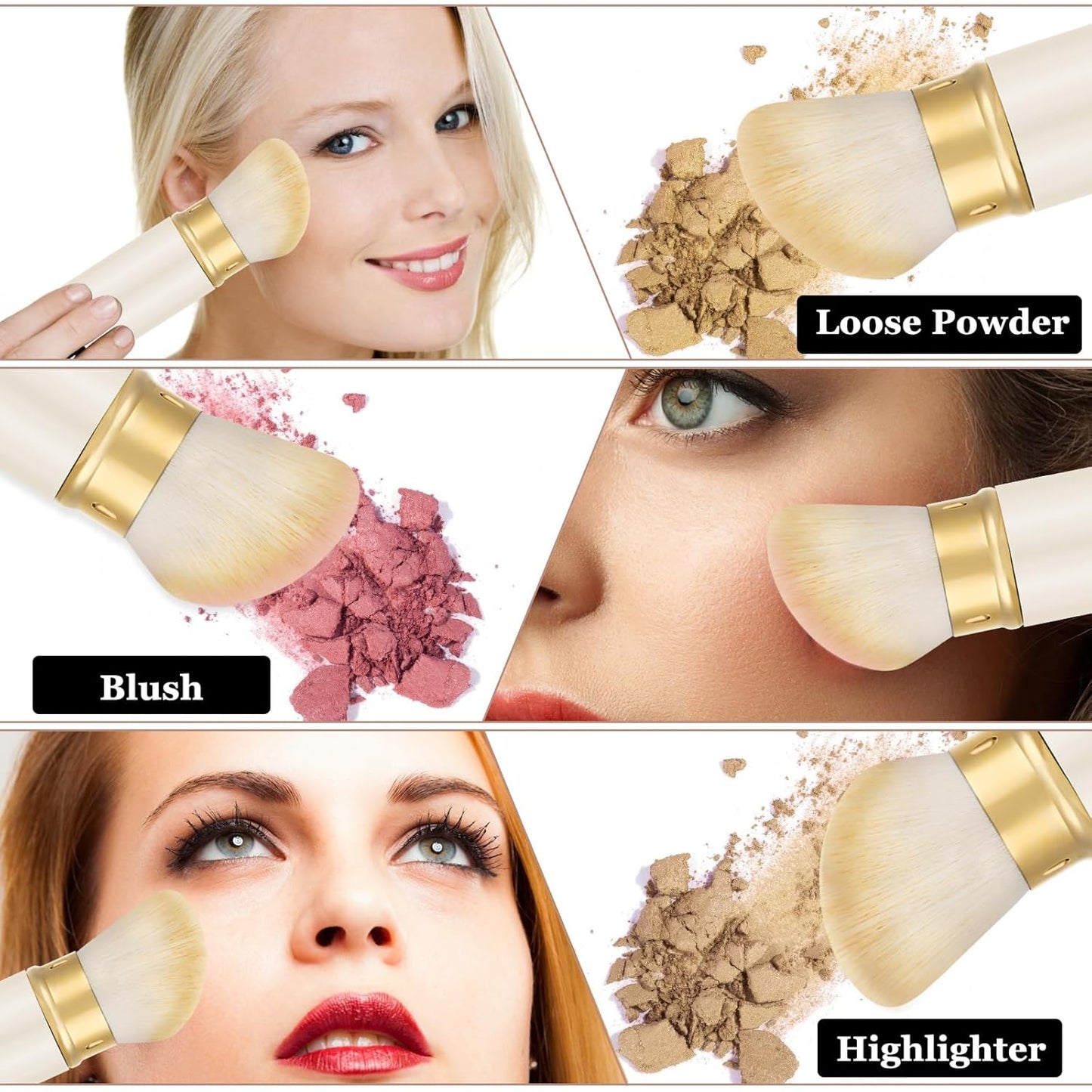 Falliny Retractable Kabuki Makeup Brush, Angled Travel Powder Foundation Blush Brush Makeup Brush for Blush, Sunscreen,Bronzer, Buffing, Concealer,Highlighter, Powder Cosmetics-Velvo Beauty