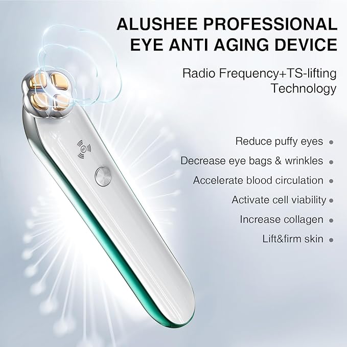 Puffy Eyes Treatment | Eye Puffiness | Eye Bags | Crows Feet | Fine Line Reducing - TS-Lifter Technology(Minor Stings) + Radio Frequency - 2 in 1 Professional RF Eye Anti Aging Device-Velvo Beauty