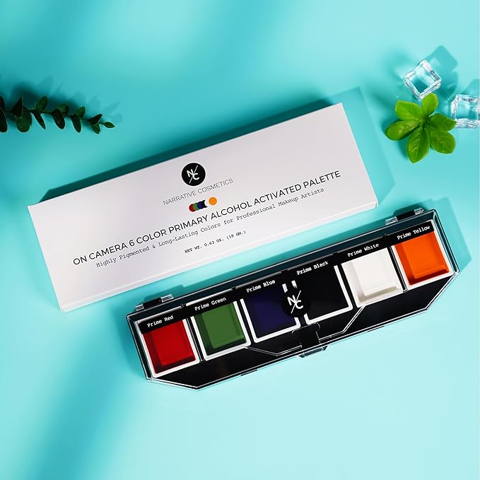 6 Color On Camera Primary Alcohol Activated Makeup Palette - Waterproof Makeup for Professional Makeup Artists-Velvo Beauty