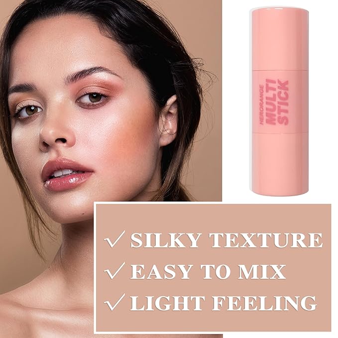 Cream Blush Stick with Brush and Makeup Sponge,Waterproof Multi Cream Makeup Stick,Lightweight,Long-lasting,2 in 1 Multi Blush for Cheeks & Lip Tint & Eyeshadow Q-Velvo Beauty