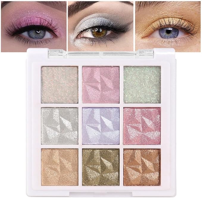 9 Colors Pink Pearl Gold Matte Shimmer Eyeshadow Palette for Eye Makeup,High Pigmented Brown Eye Shadow Primers Powder Palet de sombras de ojos-16#-Velvo Beauty