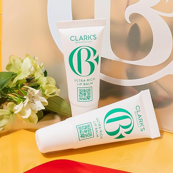 Clark's Botanicals Mini Ultra Rich Lip Balm: Travel Size Plumping Moisturizer with Collagen and Shea, Mango & Avocado Butter + Vitamin E, Stimulating Organic Lip Treatment | 0.13 fl oz (Pack of 2)-Velvo Beauty