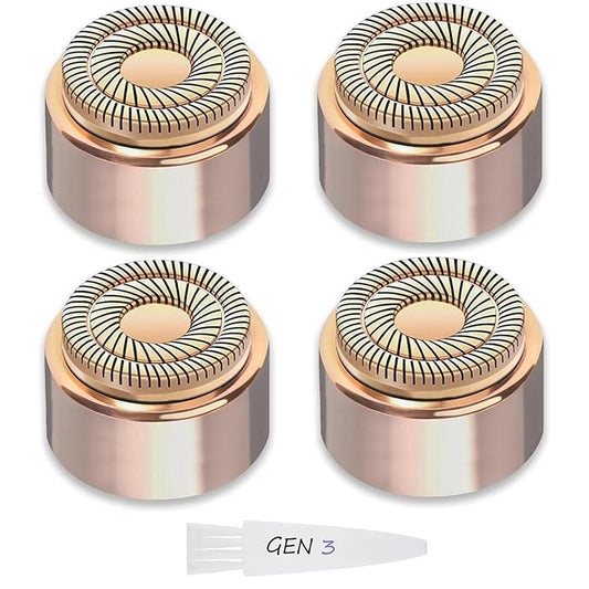Replacement Heads for Flawless Replacement Heads,Generation 3 Replacement Heads Compatible with New Finishing Touch Flawless Facial Hair Remover,Dual Blades for Flawless Replacement Heads Gen 3,4Pcs.-Velvo Beauty