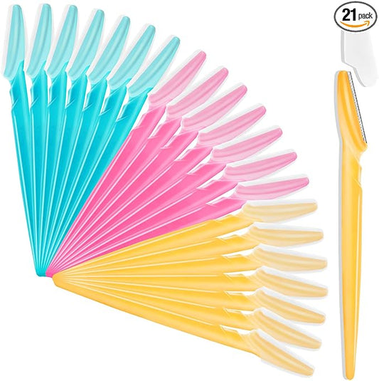 21 Pcs Eyebrow Razor, Multipurpose Exfoliating Dermaplaning Tool for Face, Facial and Eyebrow Shaper with Precision Cover for Women Men, Easy to Use-Velvo Beauty