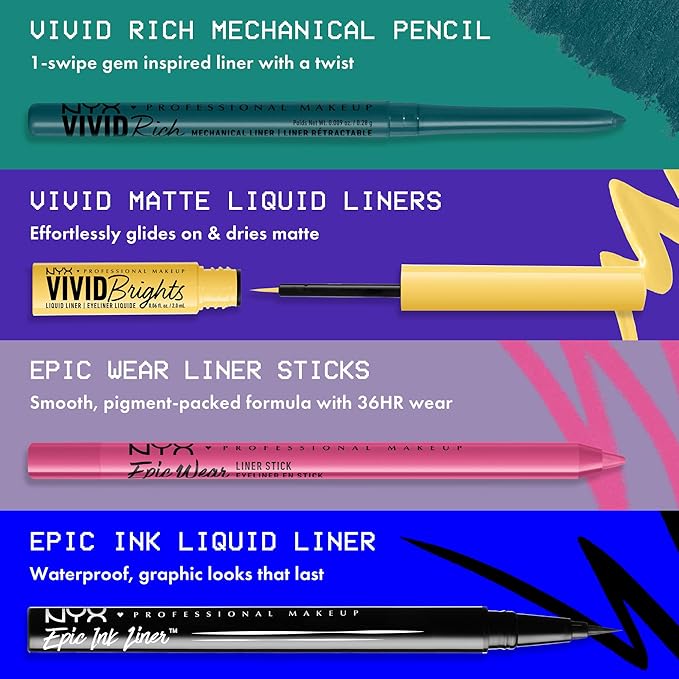 NYX PROFESSIONAL MAKEUP Mechanical Eye Pencil, Vivid Rich Mechanical, Creamy Retractable Eyeliner - It's Giving Jade, Olive Green Eyeliner-Velvo Beauty