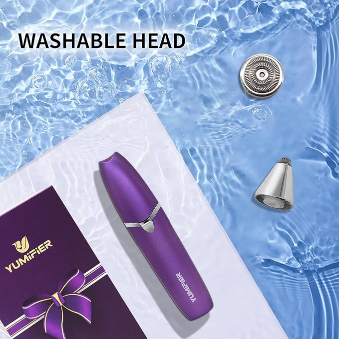 Eyebrow Facial Trimmer, Facial Hair Removal for Women, Smooth & Painless Face Razors Eyebrow Shaver for Women - 2 in 1 Facial Hair Remover & Eyebrow Trimmer with Built-in Battery for Face, Lip, Chin-Velvo Beauty