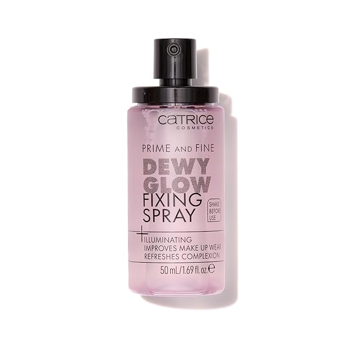 Catrice | Prime & Fine Illuminating Dewy Glow Spray | Transparent and Fast Drying Fixing Spray| Paraben Free & Vegan | Cruelty Free (Pack of 1)-Velvo Beauty