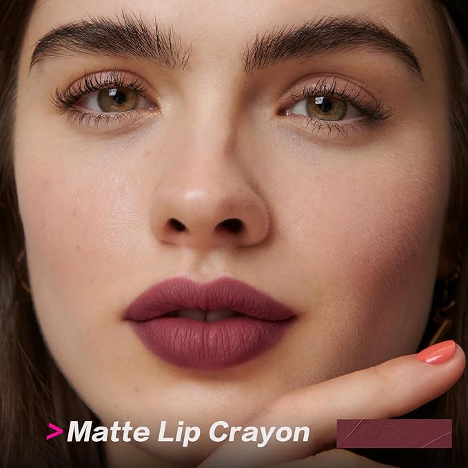 FOCALLURE Ultra Chic Matte Lipstick,Rich Vitamin E Lip Crayon,Lightweight Matte Color without Drying or Fading,Long Lasting Waterproof Lips Makeup,STUDDED KISS-Velvo Beauty