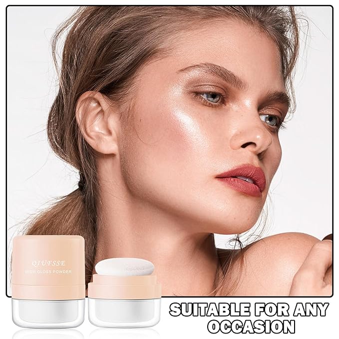 Body Hair Glitter Powder Highlighter Makeup Powder Polvo de Hadas Natural Enhance Facial Contours Lightweight Long-lasting Shimmer Face Body Makeup-Pearl White-Velvo Beauty