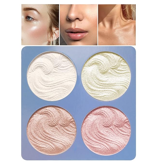 Boobeen Highlighter Makeup Highlighter Palette Powder Shimmer Highlighter Makeup Facial Illuminator Bronzer Palette Waterproof Long Lasting-Velvo Beauty