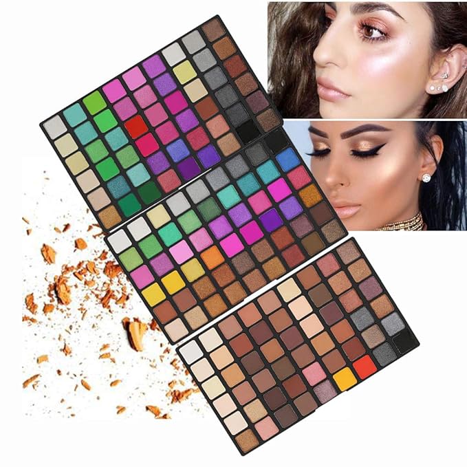 162 Colors Hightlight Eyeshadow Palette Makeup Gift Set, FantasyDay Professional Long Lasting Waterproof Matte Highly Pigments Shiny Shimmers Glitter Makeup Palette Colorful Cosmetic Eye Shadow Pallet-Velvo Beauty