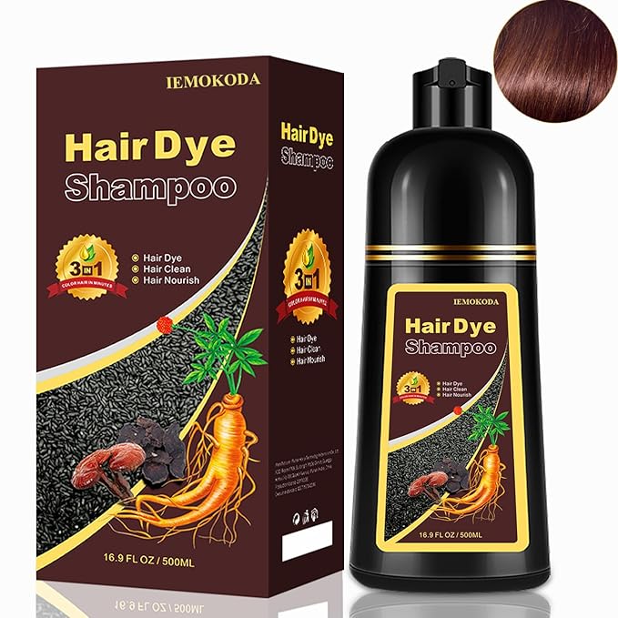 Cherry Brown Hair Dye Shampoo 3 in 1, Magic Reddish Brown Color Shampoo for Women Men, Instant Hair Dye Shampoo Colors Hair in Minutes, Color Shampoo Hair Dye, Natural Formula for All Hair Types-Velvo Beauty