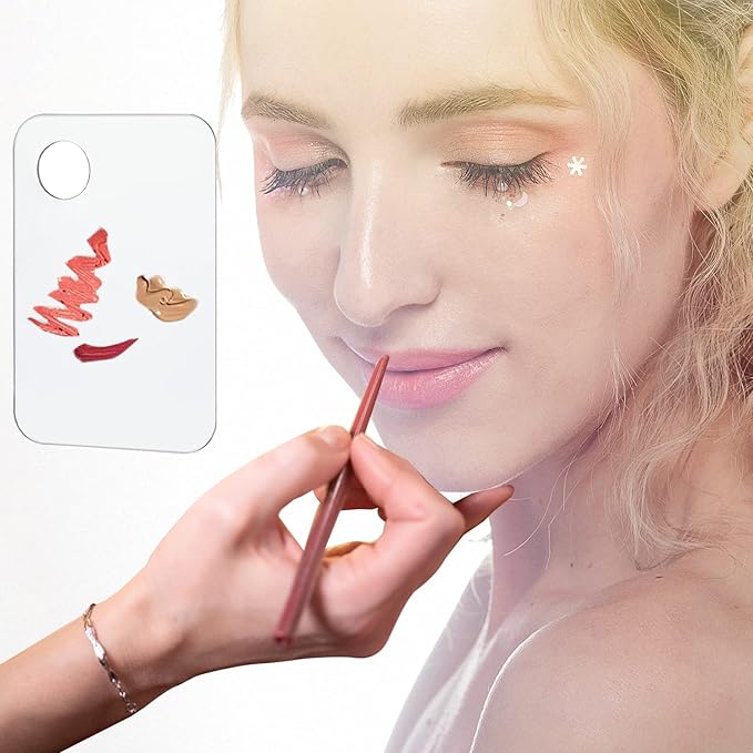 2PCS Acrylic Cosmetic Palette with 2PCS Spatula Tool,Makeup Palette Mixing Tray Apply for Foundation Eye Shadow Lipsticks Nail Art Professional Pigment Blending-Velvo Beauty