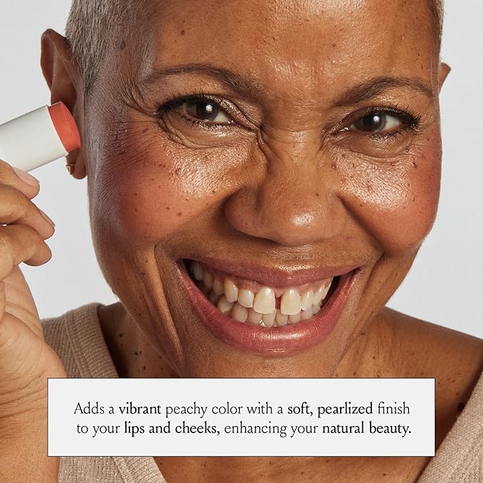 Boomstick Golden Peach ™ - Warm, Coral-Peach Blush Stick and Lipstick - Multistick, Vegan, Makeup for Older Women and Mature Skin Boom Stick By Cindy Joseph-Velvo Beauty