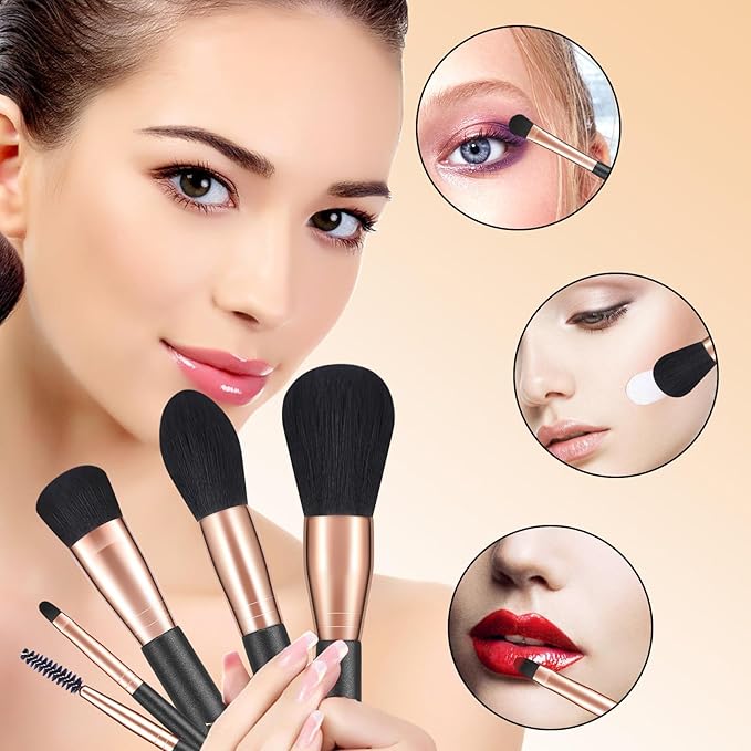AIRWOS® Makeup Brushes Set Professional 14Pcs Makeup Brushes Pearl Flash Handles Premium Synthetic Foundation Face Powder Brush Blending Eyeshadow Concealers Makeup Brushes MakeUp Brushes with Case-Velvo Beauty