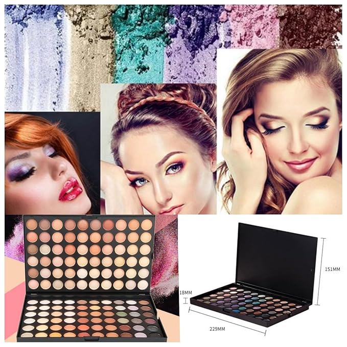 120 Nude Eyeshadow Palette, Beauty Makeup Palette Multicolor Combinable Highly Pigmented Warm Color Cosmetic Sweatproof Matte Pearl Shimmer Makeup Shadow Palette Professional for Women #4-Velvo Beauty