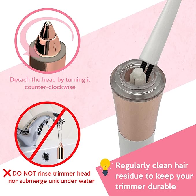Portable Eyebrow Hair Remover for Women – Painless, Fast & Precise Flawless Electric Razor & Epilator for Eyebrow, Nose, Ear Hair Removal – 18K Gold-Plated, 360° LED Light-Velvo Beauty