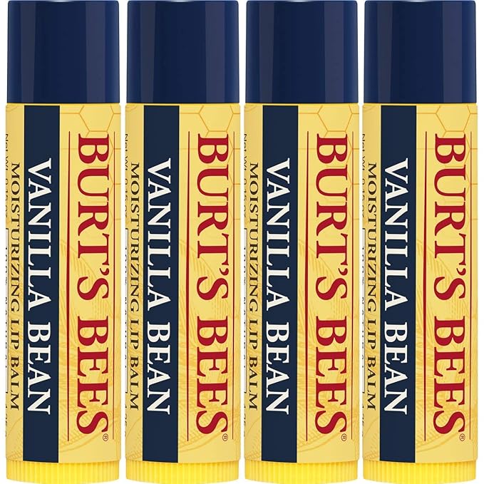 Burt's Bees 100% Natural Moisturizing Lip Balm, Vanilla Bean - 4 Tubes-Velvo Beauty