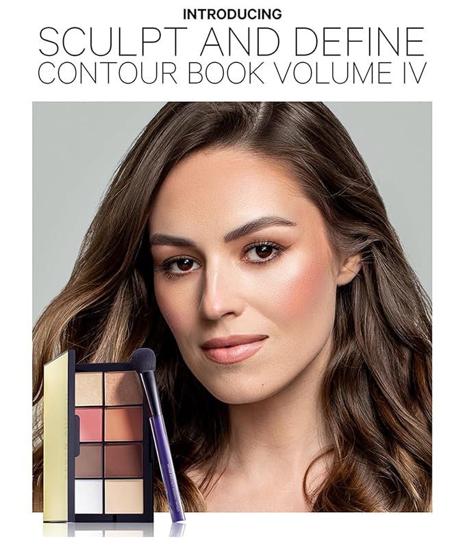 Kevyn Aucoin Sculpt and Define Contour Book Volume 4: All-in-one makeup artist palette compact. Defines facial features. Eyes, cheekbone, nose & jawline. Highlighters to glow. All skin tones & shapes.-Velvo Beauty