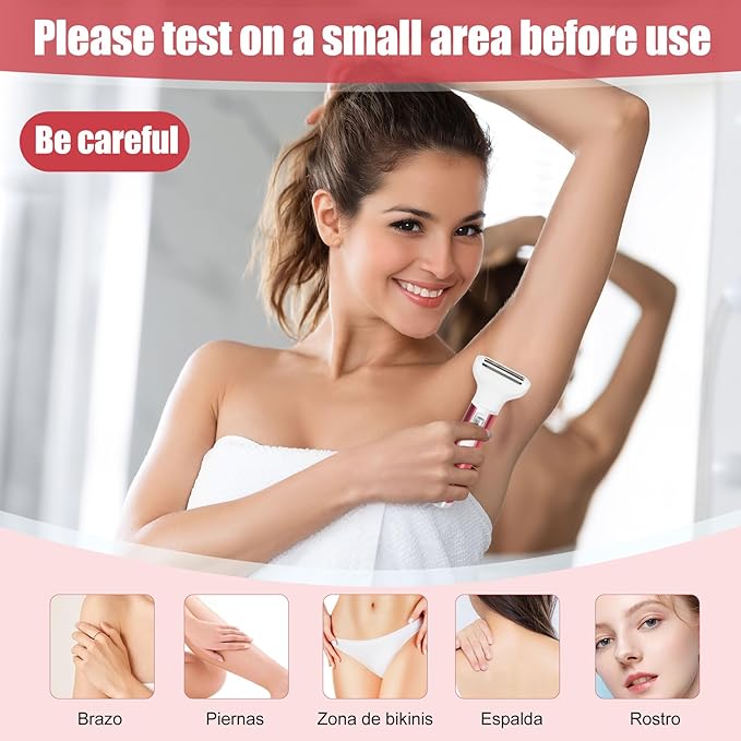 Women Face Epilator, 5-in-1 depiladora, Facial Hair Removal for Women, Facial epilator, Hair Removal Device, 5 Attachments for Eyebrows, Nose, Body-Velvo Beauty