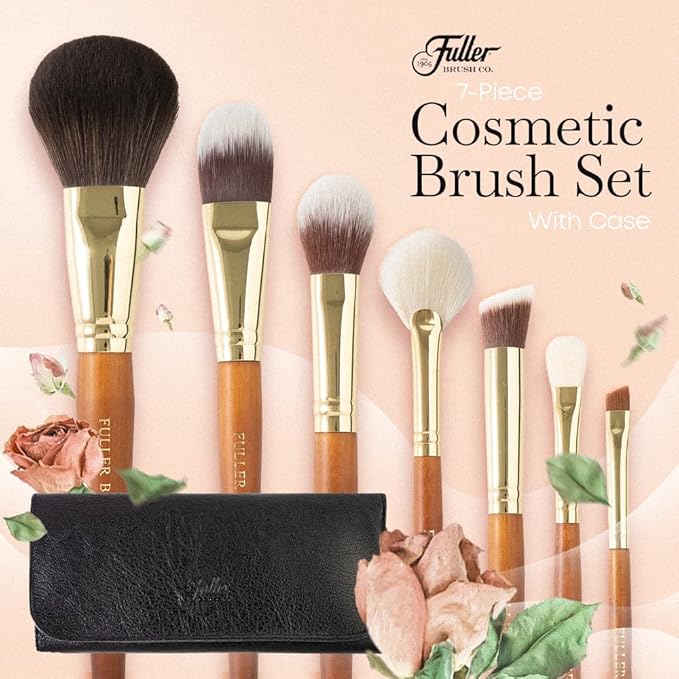 Fuller Cosmetic Brush & Bag Set (Set of 7 Brushes)-Velvo Beauty