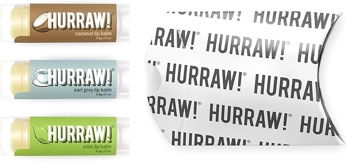 Hurraw! Coconut, Earl Grey, Mint Lip Balms, 3 Pack Bundle: Organic, Certified Vegan, Cruelty and Gluten Free. Non-GMO, 100% Natural Ingredients. Bee, Shea, Soy and Palm Free. Made in USA-Velvo Beauty