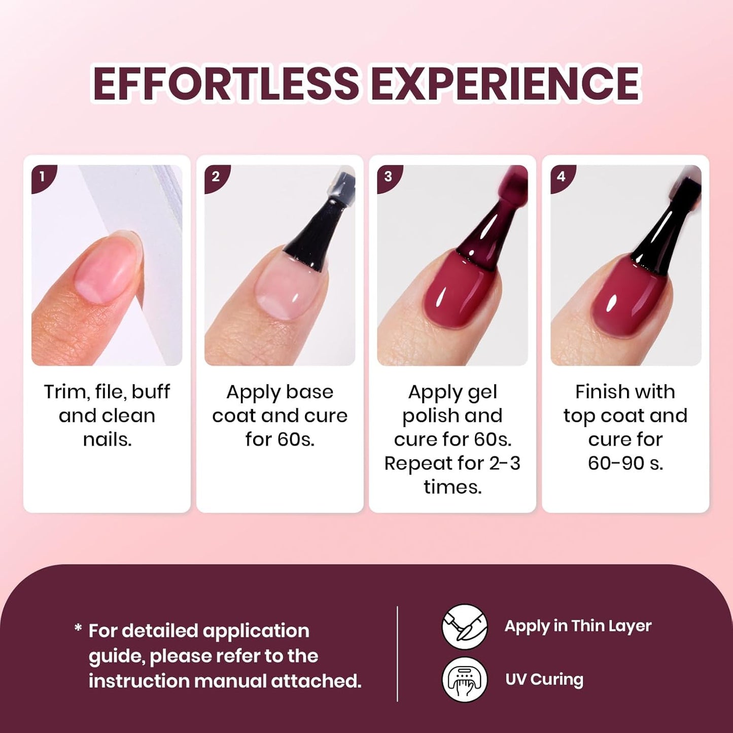 Beetles Burgundy Red Gel Nail Polish - 15ML Wine Red Neutral Cherry Color Jelly Fall Gel Polish Soak Off UV Translucent Effect Blushed Wine Series Manicure Gift for Women-Velvo Beauty