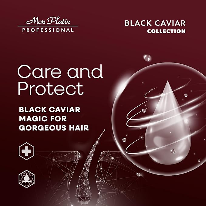Mon Platin Professional Black Caviar Volumizer Hair Shampoo - For Fine, Thin, Fragile Hair - Enriched with Black Caviar, Hair Shampoo for Damaged hair, Volume Shampoo, SLS/Salt Free 500ML-Velvo Beauty