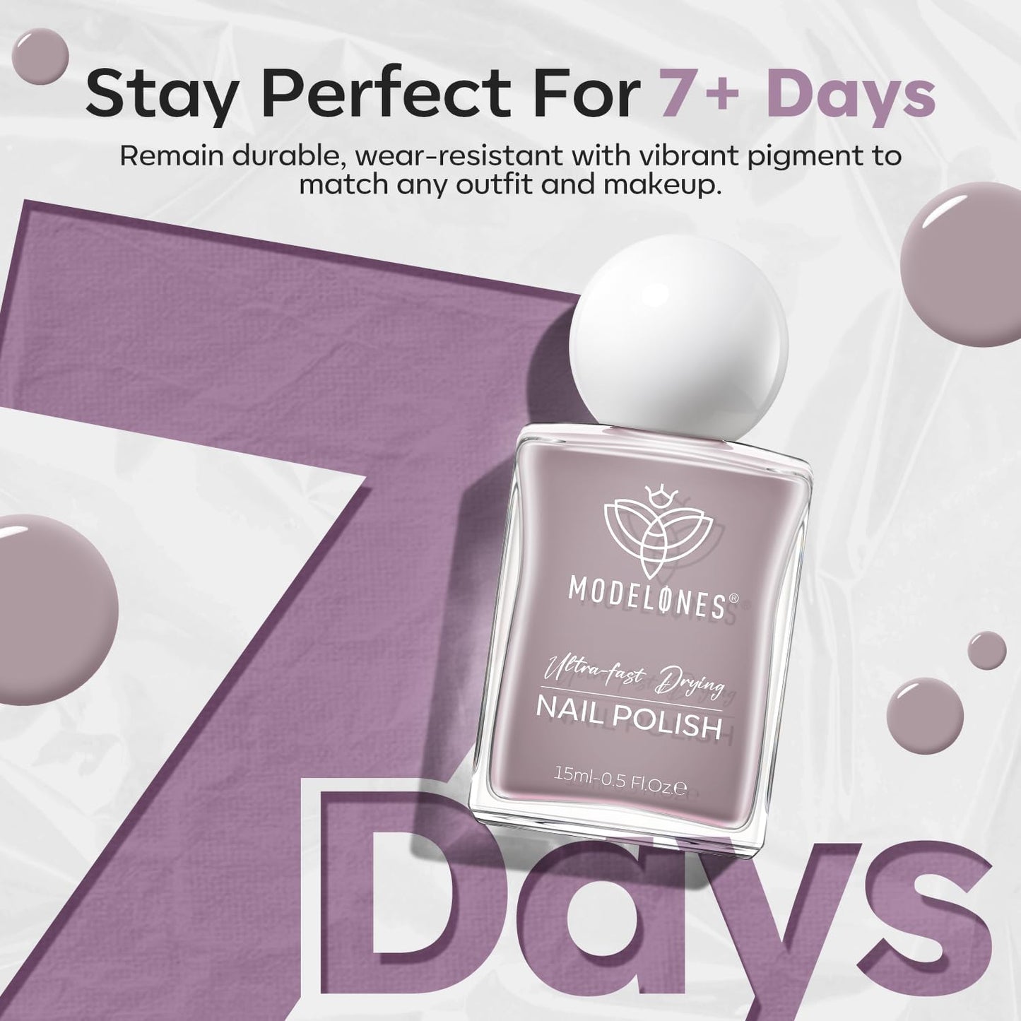 modelones Gray Nail Polish, Light Grey 15 ml Quick Dry Nail Lacquer Strengthener Long Last Shine Fingernail Toe Nail Art DIY Home Travel Manicure Gift for Women Girls 0.5 Fl Oz-Velvo Beauty