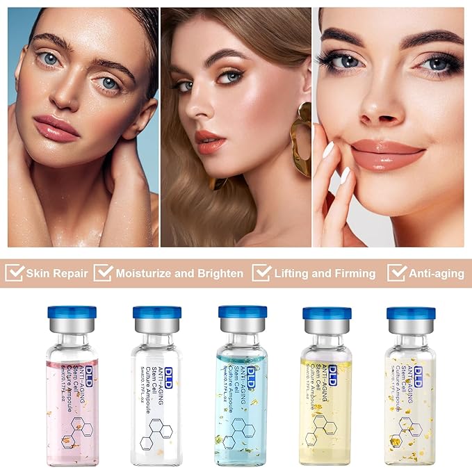 BB Facial Glow Starter Kit Facial Pigment Serum Treatment Kit,Anti-Aging Serum Pigments Set for Micro-needling Skin Treatment 10 Vials 5ml Hyaluronic Acid Ampoule foundation Essence Skin-Velvo Beauty