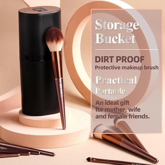 BS-MALL Makeup Brush Set 18 Pcs Premium Synthetic Foundation Powder Concealers Eye shadows Blush Makeup Brushes with black case (B-Brown)-Velvo Beauty