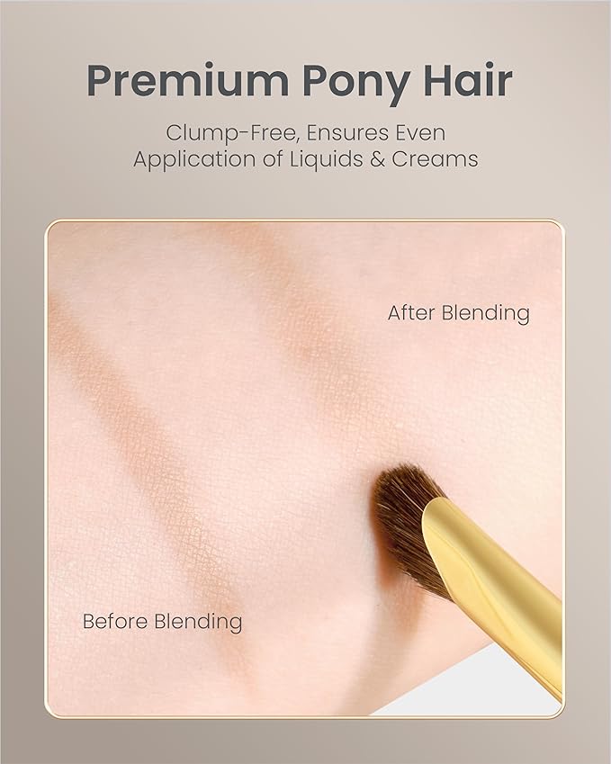 Desert Oak Series Nose Contour Brush - Angled Pony Hair Bristles for Seamless Sculpting, Dual-Use with Cream/Powder, Ebana Handle & Brass Ferrule (CM 179)-Velvo Beauty