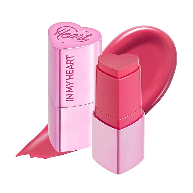 Touch in Sol In My Heart Stick Blush (#Punchy Pink) – Cream Blush Stick for Cheeks, Eyes & Lips – Korean Makeup Cheek – Creamy, Blendable Milk Blusher for Dewy Glow, Natural Finish, k beauty, 0.21 Oz-Velvo Beauty