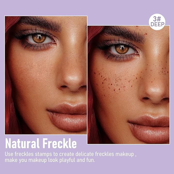 Freckles Stamp Pen, Resistant Faux Liquid Freckle Makeup, Waterproof Sweatproof Quick Dry Long Lasting, Natural Lifelike Sunkissed Matte Finish Fake Freckle Pen-DEEP-Velvo Beauty