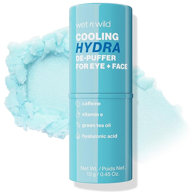 wet n wild Cooling Hydra De-Puffer, Soothing Face Makeup Primer Stick with Vitamin E & Caffeine, Instant Skin Refreshments for All Skin Types and Complexions, Vegan & Cruelty-Free-Velvo Beauty