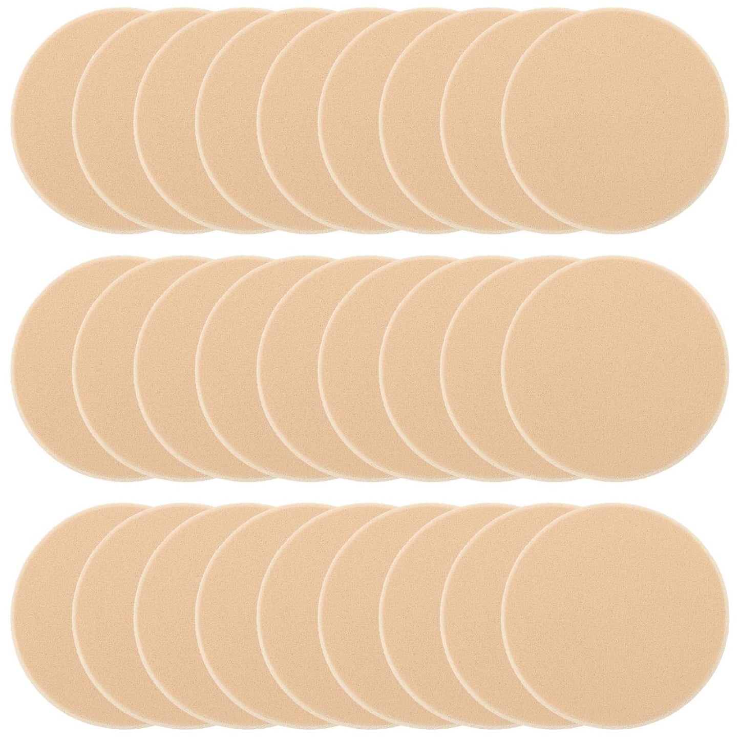 25 Pcs Women's Round Soft Makeup Beauty Eye Face Foundation Blender Facial Smooth Powder Puff Cosmetics Blush Applicators Sponges Use for Dry and Wet-Velvo Beauty