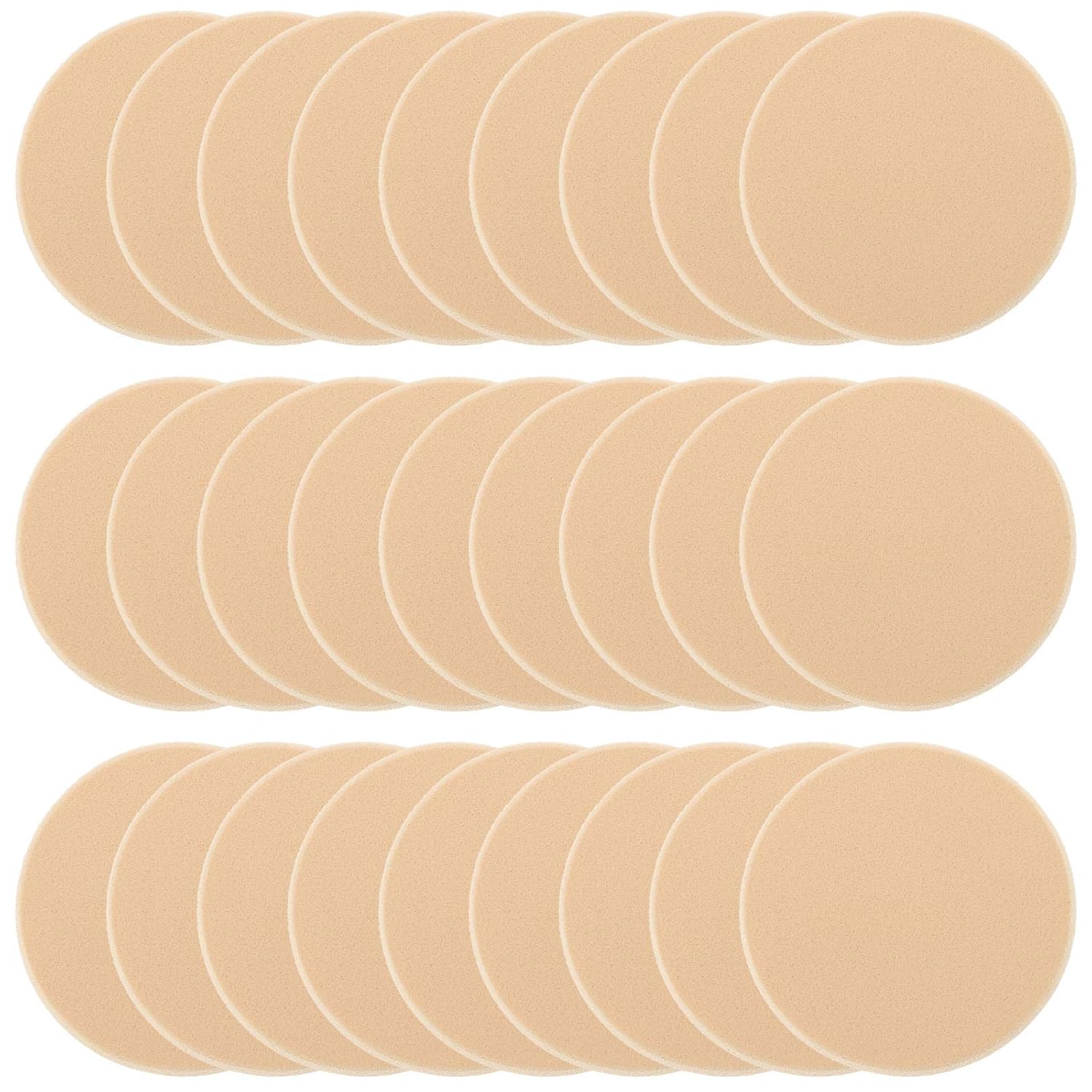 25 Pcs Women's Round Soft Makeup Beauty Eye Face Foundation Blender Facial Smooth Powder Puff Cosmetics Blush Applicators Sponges Use for Dry and Wet-Velvo Beauty